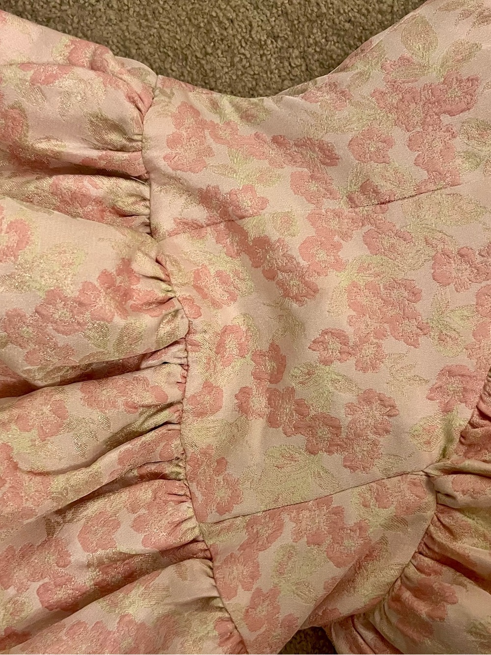 FLORALIE STRAPLESS GOWN IN LIGHT PINK MULTI ELLIATT - Picture 3 of 7